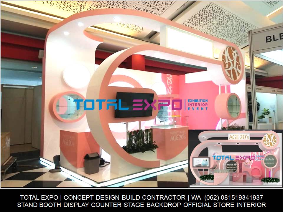 Design Stand Booth Kontraktor Cosmetic Exhibition Kosmetik